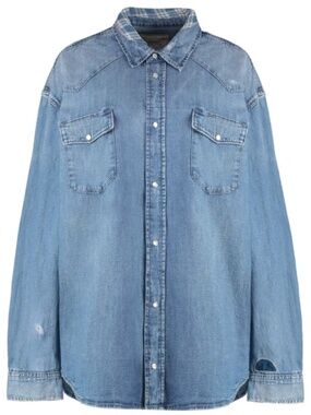 Polo Ralph Lauren Distressed Denim Western Shirt Size Small